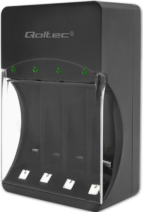 Actual product image Qoltec 50653 Battery charger for Ni-MH type R03/AAA R6/AA (1 pcs., AAA, AA, 3000 mAh)