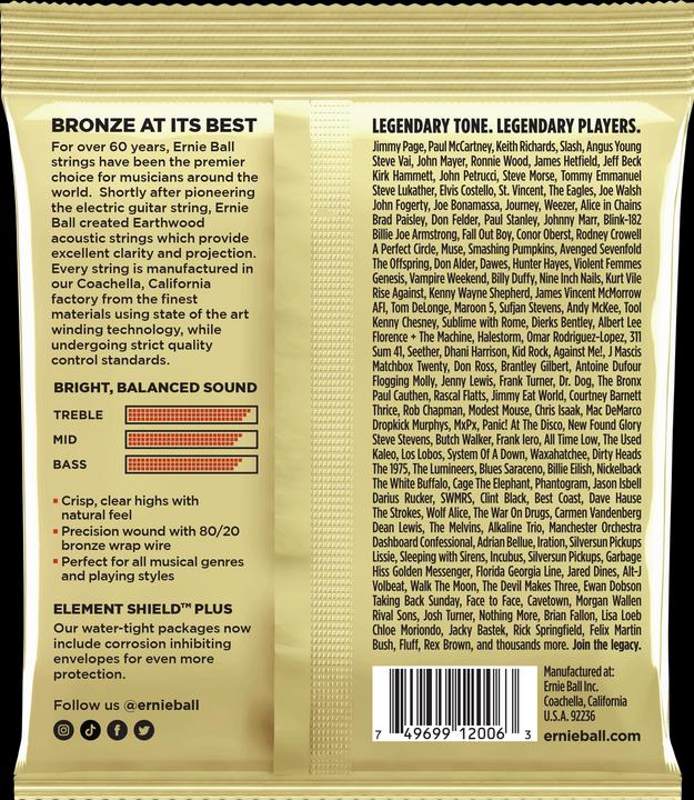 Nährwerte und Zutaten Ernie Ball Earthwood Extra Light Bronze (6 x, Gitarre, 0.05")