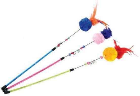 Actual product image Zolux Cat Toy Pompon Fishing Rod As (Plush toy cat)