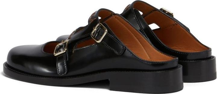 Actual product image Marni moccasin sabot in brushed leather color black (40)