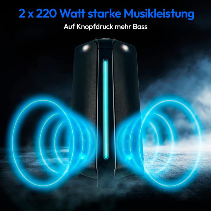 Image du produit Medion MD 43552 Enceinte de fête noire (4 h, Fonctionnement sur secteur, Fonctionnement sur batterie)