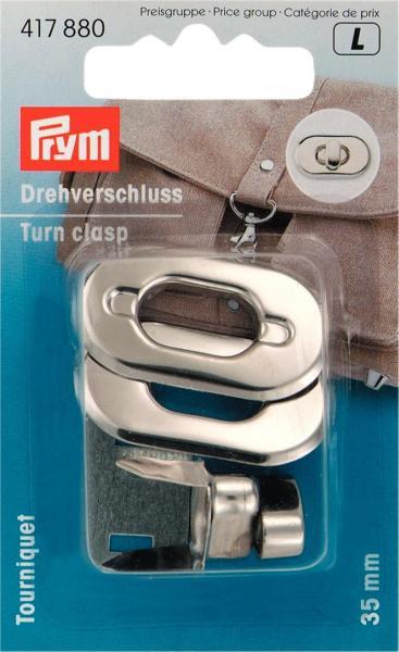Produktbild Prym Drehverschluss für Taschen, silber 35 x 20 mm, Karte 1 Stk.