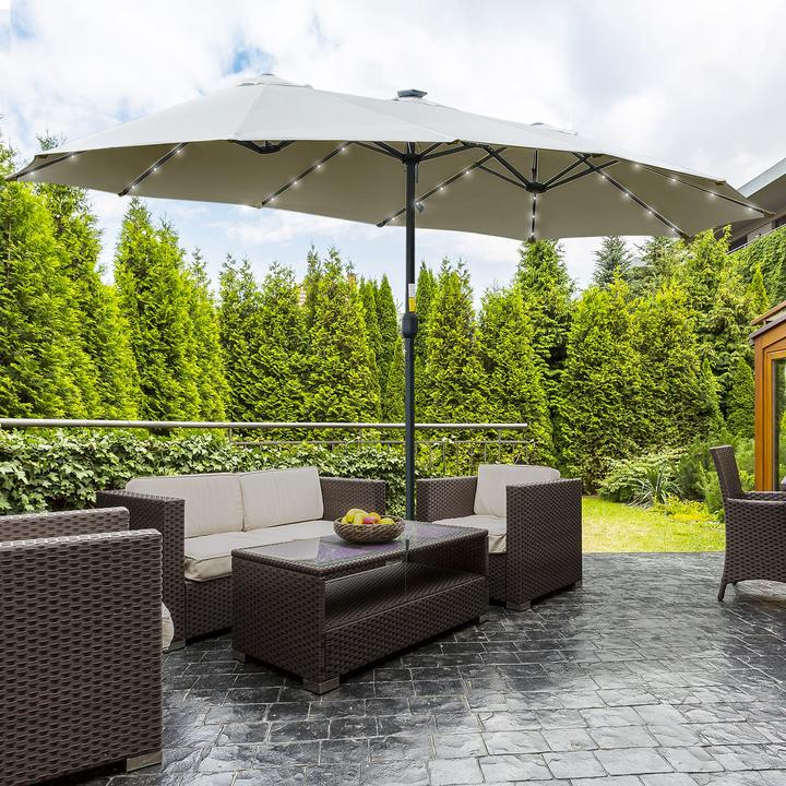 Image du produit Outsunny Parasol avec lampe LED solaire (2.65 m)