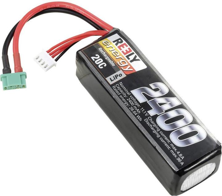 Immagine prodotto Reely Modello di batteria (LiPo) 11,1 V 2400 mAh Numero di celle: 3 20 C Custodia morbida MPX (11.10 V, 2400 mAh)