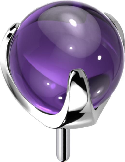 Immagine prodotto Star Piercing Set di sfere di vetro Threadless in viola (senza ottone, Titanio G23, Vetro)