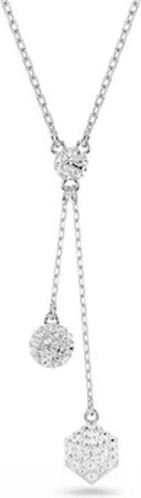 Produktbild Swarovski Dextera Y Halskette Rundschliff Kugel und Würfel Weiss (Swarovski Metall)