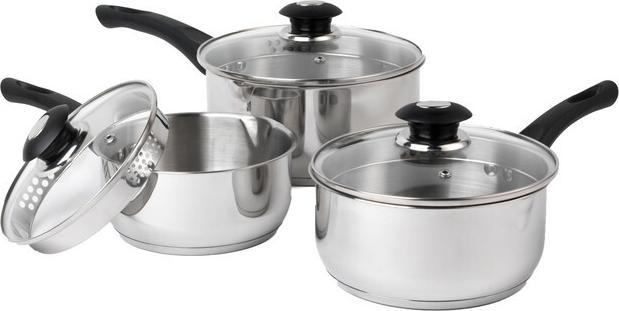 Actual product image Russell Hobbs RH00542EU7 Easy Strain Pan Set 3pcs (Pot, Stainless steel)