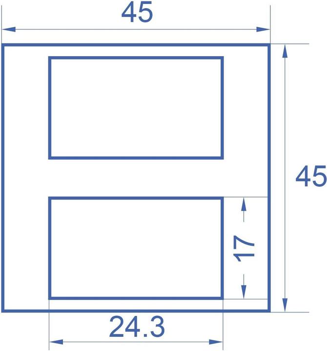 Produktbild Delock Easy 45 Modulblende 2 x Rechteck-Ausschnitt 17 x 24,3 mm, 45 x 45 mm 5 Stück weiss
