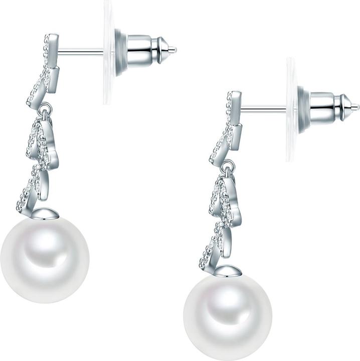Actual product image Lulu & Jane Ladies brass cubic zirconia shell pearl silver - 29717 (Brass)