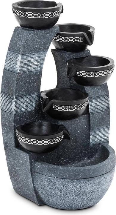 Actual product image Uniprodo Garden Fountain - 5 bowls on wall ensemble - LED lighting - 12 W