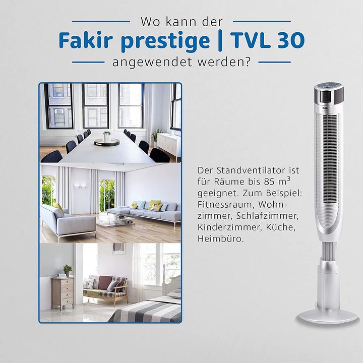 Actual product image Fakir TVL 30 tower fan silver