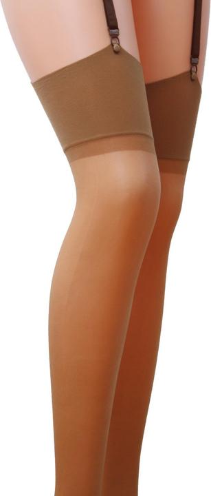 Actual product image Passion PE ST001 Suspender stockings beige 17 DEN 3/4 (6 3/4)
