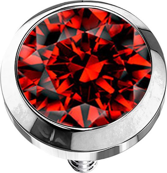 Immagine prodotto Star Piercing Dermal Anchor argento con cristallo rosso (Acciaio chirurgico 316L)