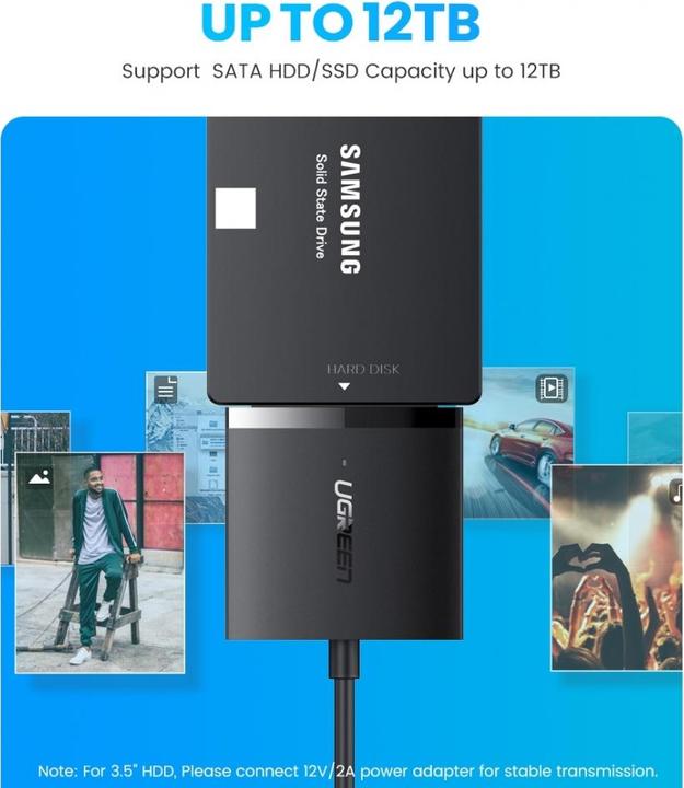 Actual product image Ugreen USB 3.0 to SATA Converter Adapter 2.5" SATA SSD HDD to USB 3.0