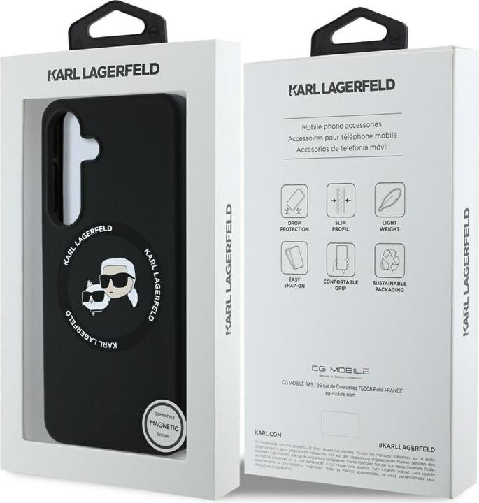 Image du produit Karl Lagerfeld Etui Silicone Double Heads And Circle MagSafe Samsung Galaxy S25 Plus czarny (Samsung Galaxy S25+)