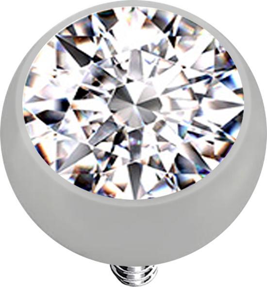 Produktbild Star Piercing Dermal Anchor Kugel silber mit Kristall silber (ohne Messing, Titan G23)