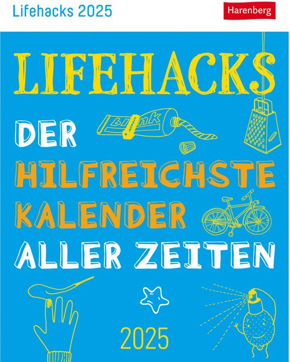 Actual product image Harenberg Lifehacks daily tear-off calendar 2025 - The most helpful calendar of all time (11 x 14 cm, German)