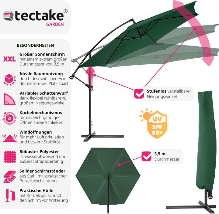 Image du produit tectake Parasol déporté