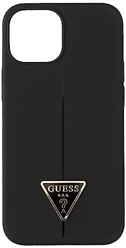 Actual product image Guess GUHCP13SSLTGK iPhone 13 Mini 5.4" Black / Black Solid Silicone Triangle (Apple iPhone 13 mini)