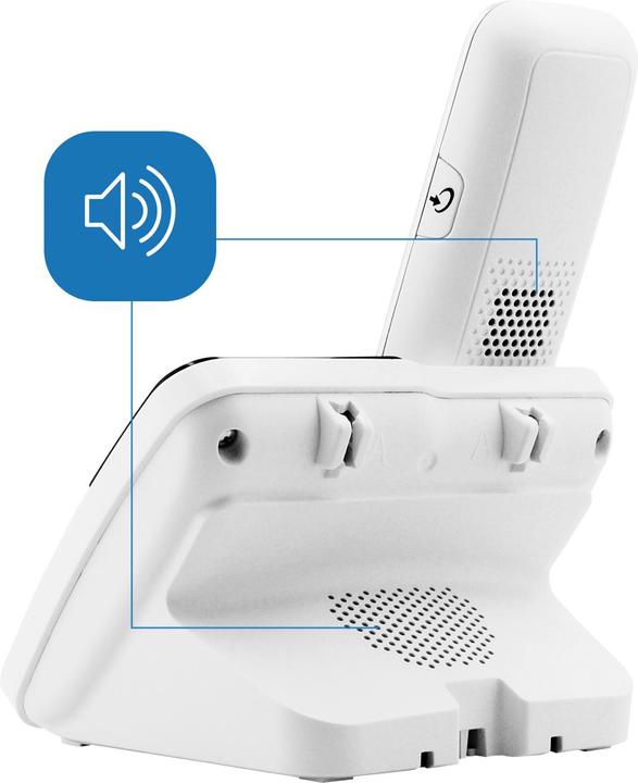 Actual product image Geemarc AMPLIDECT 295 Cordless telephone for seniors Answering machine Illuminated display White