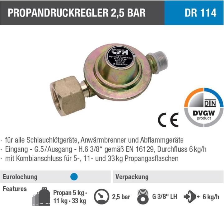 Produktbild CFH Propanregler 2,5 bar