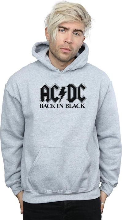 Actual product image AC/DC Mens Back in Black Logo Hoodie (3XL)