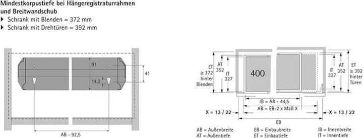 Actual product image Hettich Hanging file frames for cabinet walls (40 pcs.)