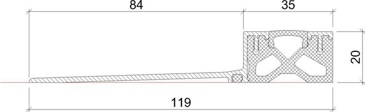 Actual product image Hebgo Schwellenprofil 174, Alu blank, 2.5m