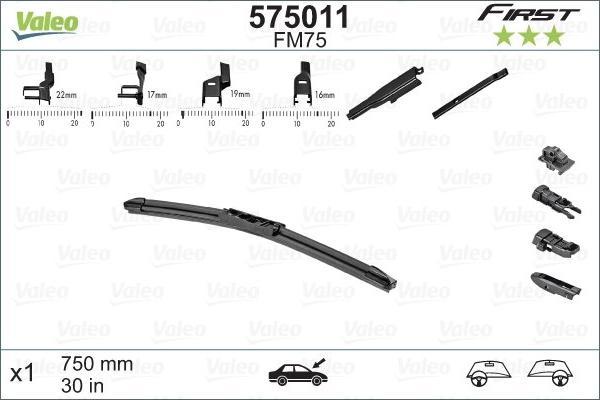 Image du produit Valeo Essuie-glace Multiconnexion 750 mm