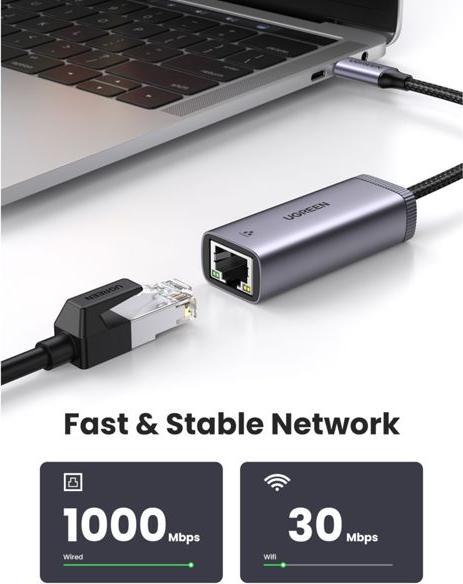 Produktbild Ugreen USB-C to RJ45 Netzwerkadapter (USB-C, RJ45 (1x))