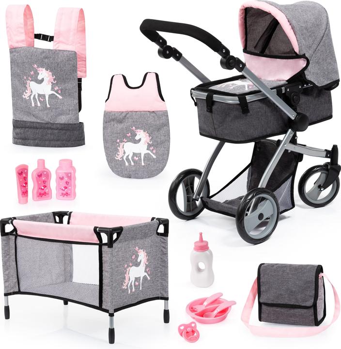 Immagine prodotto Bayer Carrozzina per bambole - Rosa / Grigio (18333AC)