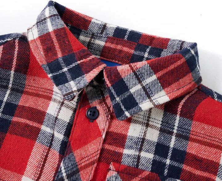 Produktbild VidaXL Kinderhemd Karomuster Rot und Marineblau 116,Material: 100 (116)