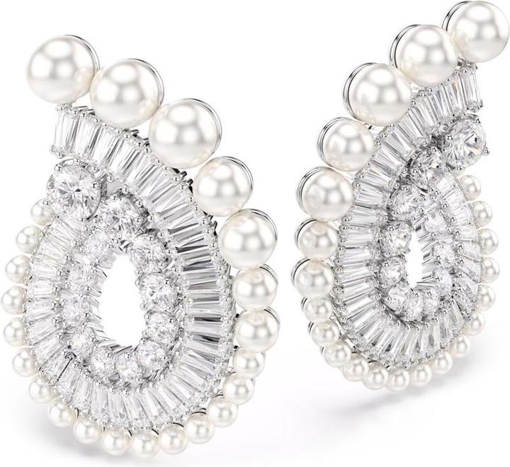 Actual product image Swarovski x Ariana Grande Drop Ohrhänger Kristallperle Verschiedene Schliffe Weiss Rhodiniert (Swarovski Metal)