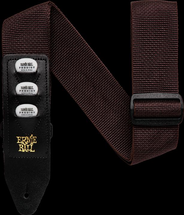 Immagine prodotto Ernie Ball Tracolla per chitarra, porta plettro, marrone (Cinghia per strumenti)
