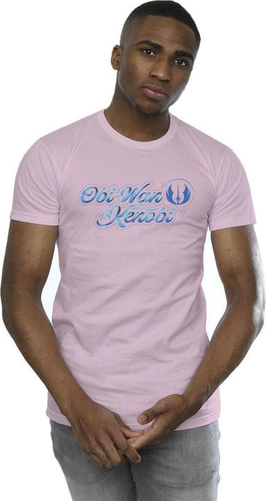 Actual product image Star Wars Mens Obi-Wan Kenobi Ribbon Font T-Shirt (L)