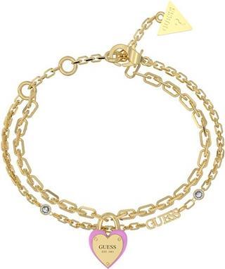 Guess All You Need is Love Delicate Double Bracelet JUBB04206JWYGPK - Length: 21 cm (21 cm)