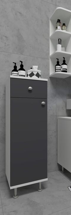 Produktbild VCM Holz Badmöbel Midischrank Badregal Badschrank Badezimmer Schublade Regal Nilosi (30 x 30 x 95 cm)