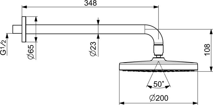 Actual product image Hansa Hansabasicjet Style overhead shower, round, chrome (15 l/min)