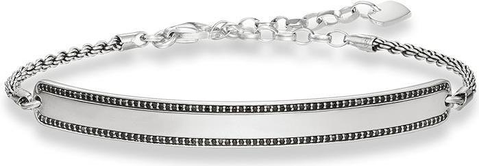Thomas Sabo Armband Schwarzes Pavé (18 cm, Silber)