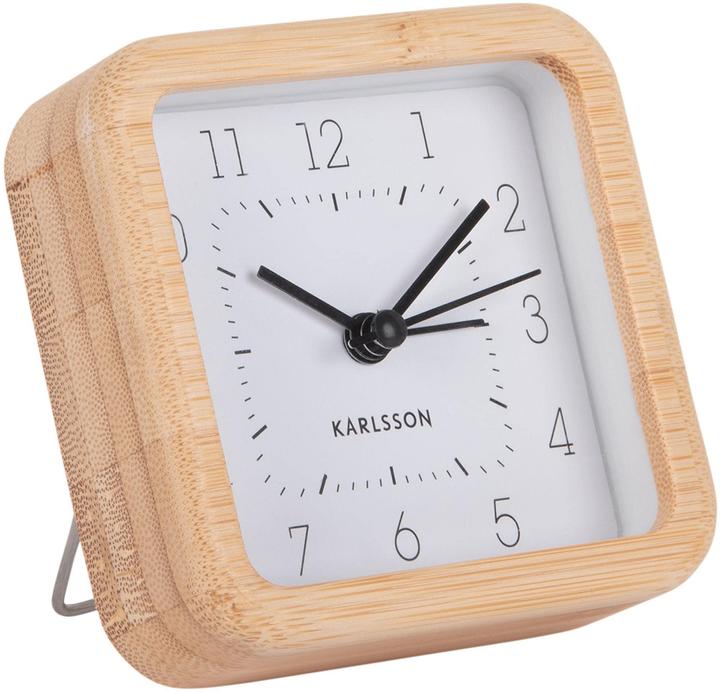 Actual product image Karlsson Classic alarm clock Neat Square bamboo / white