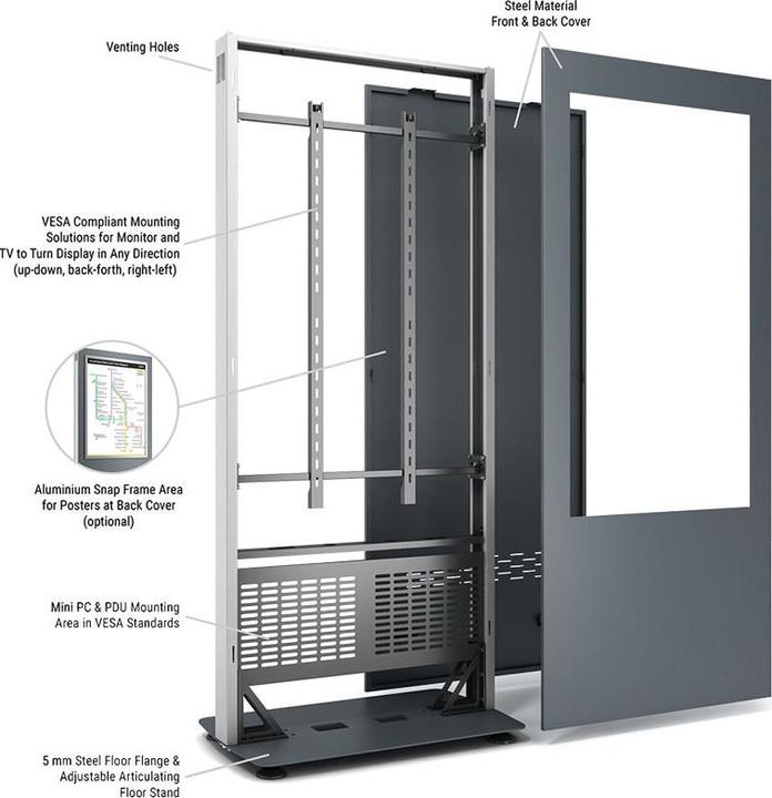 Produktbild DSS Indoor Stele Portrait, 43" Bildschirm, schwarz