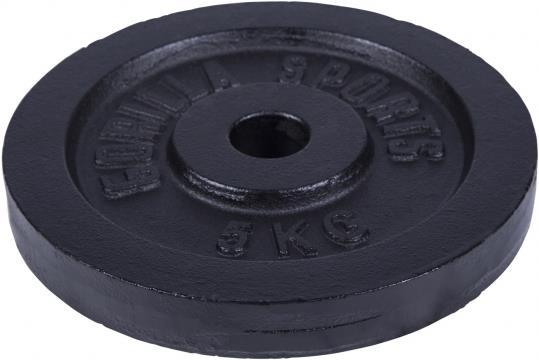 Produktbild Gorilla Sports Hantelscheibe Guss Schwarz 1,25-15 KG (1 x 5 kg)