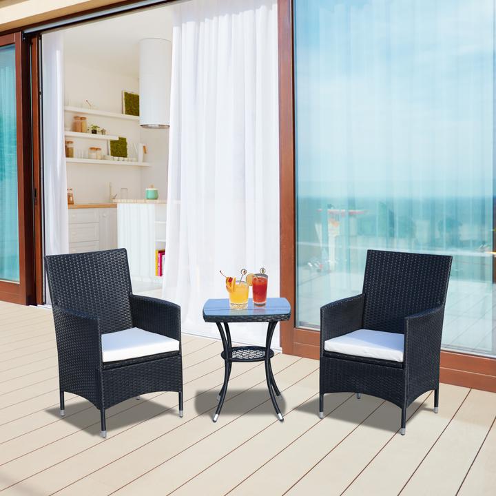 Immagine prodotto Outsunny Gruppo di sedute in rattan come set da 3 pezzi