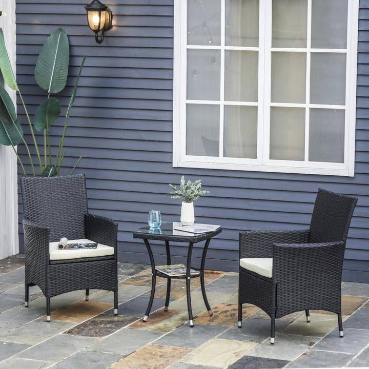 Immagine prodotto Outsunny Gruppo di sedute in rattan come set da 3 pezzi