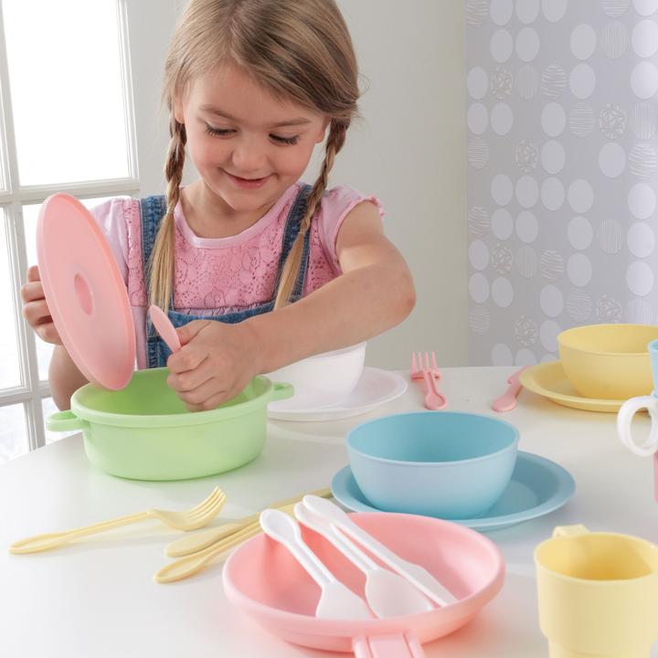 Produktbild KidKraft 27-teiliges pastelfarbenes Koch-Set
