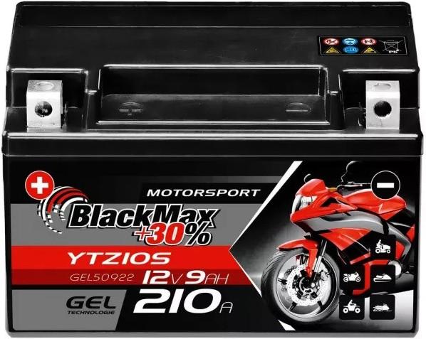 Image du produit BlackMax Gel de batterie pour moto YTZ10-S YTZ10S-BS/YT10B-4 (DIN 50922) (12 V, 9 Ah, 210 A)