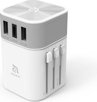 Image du produit Adam Elements OMNIA T3 | Blanc | Adaptateur de voyage universel avec ports de charge USB-C et USB-A