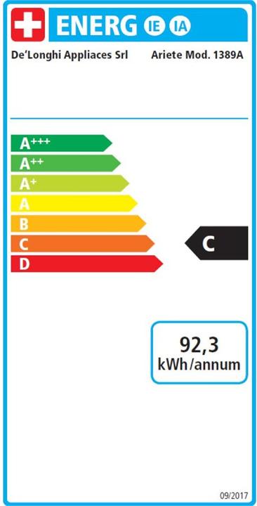 Label énergétique Ariete 1389 Vintage