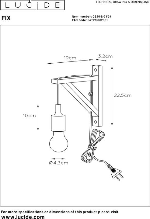 Image du produit Lucide Applique murale (E27)