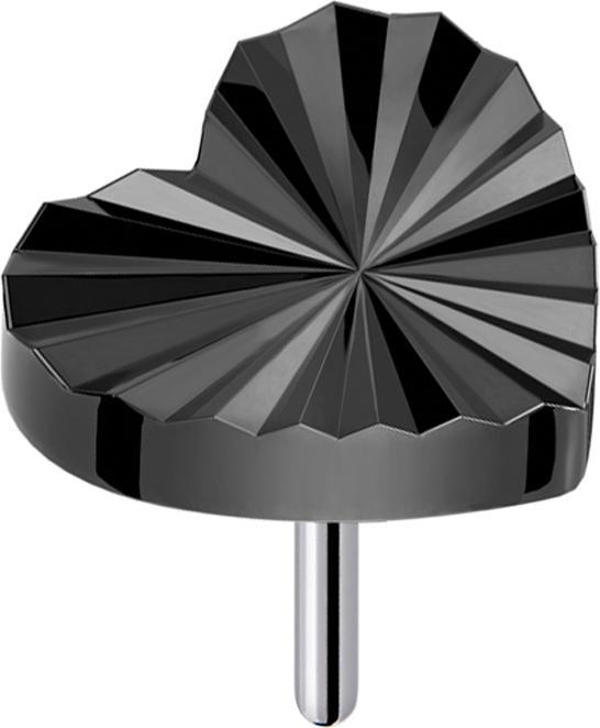 Image du produit Star Piercing Threadless diamant coupe disque coeur noir (Titane G23, sans laiton)